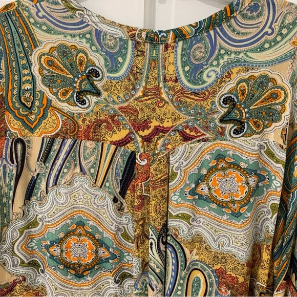 Umgee Women’s Boho Oversized Tunic Mini Dress Fall Flowy Peasant Sleeve Size L - Picture 9 of 12